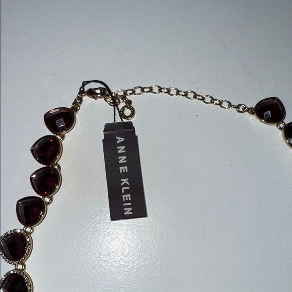 Anne Klein Burgundy and Gold Necklace - Picture 3 of 4
